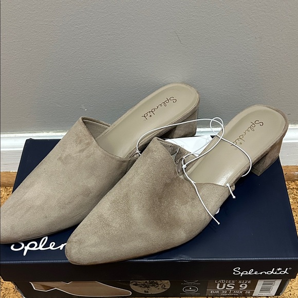 Splendid Beige Suede Mules - Picture 1 of 1